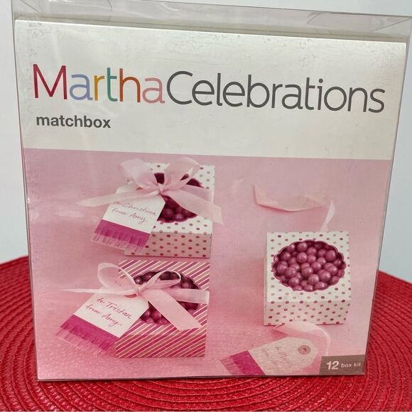 Martha Stewart Matchbox Celebrations 12 box kit Pink and White NWT - Picture 2 of 6